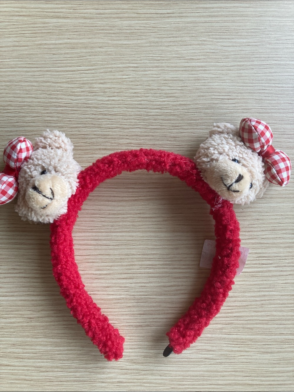 Plush Teddy Ear Kids Headband - Red